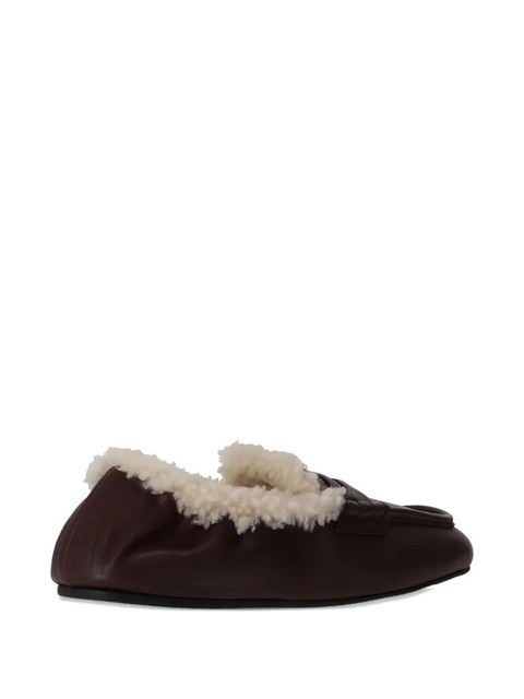 Miu Miu shearling-detail nappa loafers - Brown - zdjęcie produktu nr 1