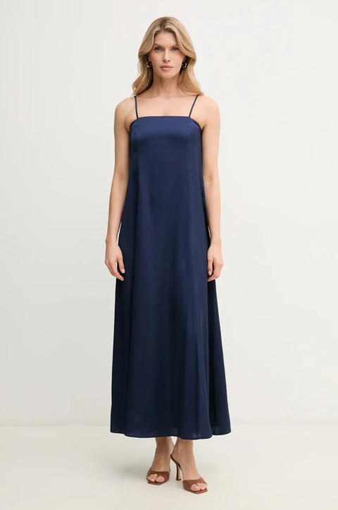 Marella sukienka Emme by Marella kolor granatowy maxi rozkloszowana 2515221112200 - zdjęcie produktu nr 1