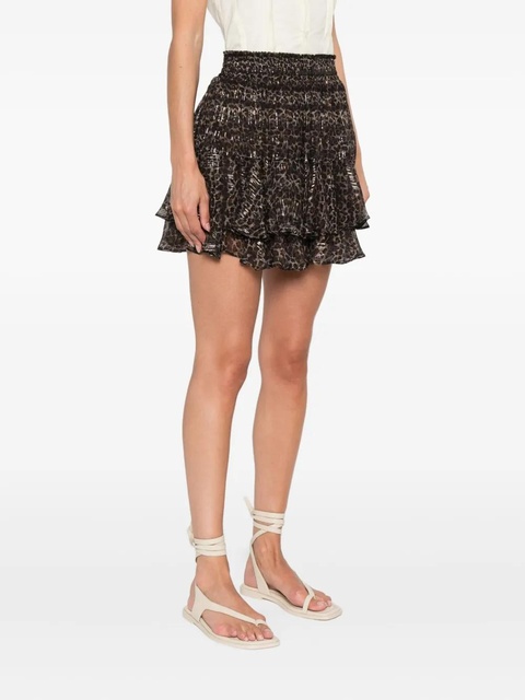 MC2 Saint Barth leopard-print ruffled mini skirt - Black - zdjęcie produktu nr 2