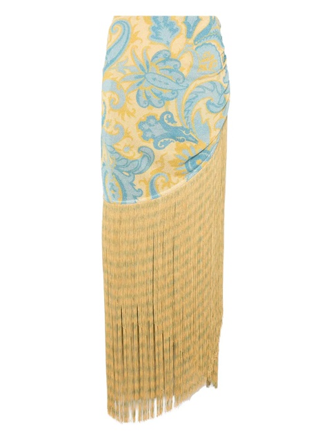 ETRO paisley-print fringed skirt - Blue - zdjęcie produktu nr 1
