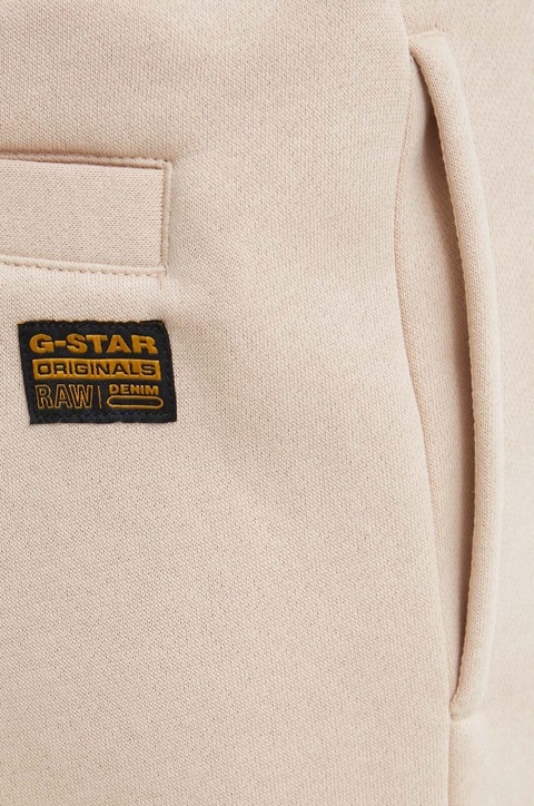 G-Star spodnie dresowe kolor beżowy gładkie - zdjęcie produktu nr 1