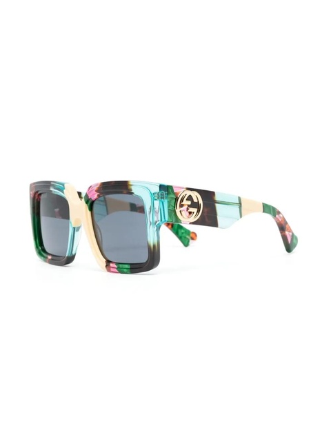 Gucci Eyewear oversized rectangular-frame sunglasses - Multicolour - zdjęcie produktu nr 2