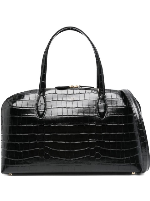 TOTEME medium Day croc-embossed tote bag - Black - zdjęcie produktu nr 1