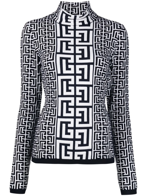 Balmain PB Monogram-pattern jumper - Black - zdjęcie produktu nr 1