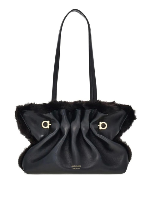 Ferragamo small Gancio-pin shoulder bag - Black - zdjęcie produktu nr 1