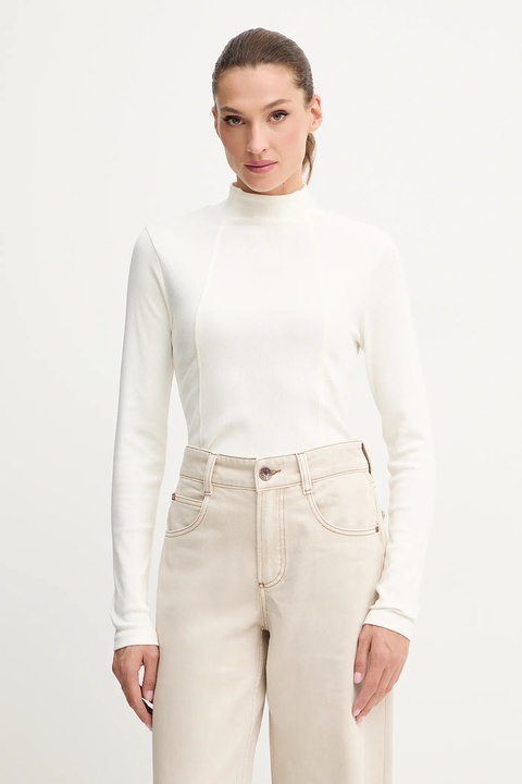 G-Star longsleeve 0 kolor beżowy z półgolfem D26905.E136 - zdjęcie produktu nr 1