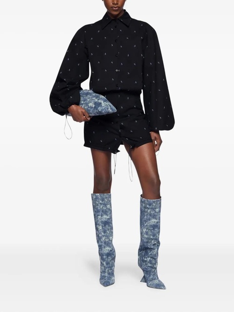 The Attico drawstring shirt mini dress - Blue - zdjęcie produktu nr 2