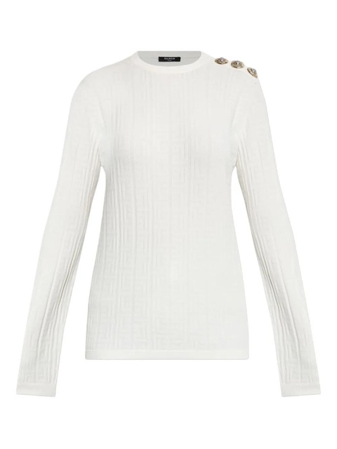 Balmain button-detail long-sleeve jumper - Neutrals - zdjęcie produktu nr 1