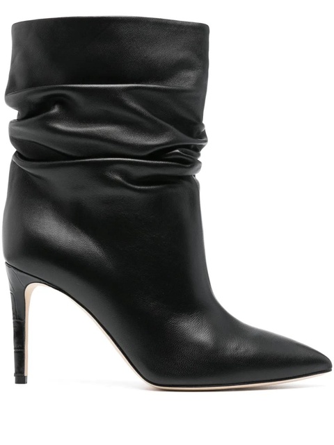 Paris Texas 100mm ruched leather boots - Black - zdjęcie produktu nr 1