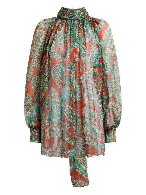 ETRO paisley high-neck blouse - Red - zdjęcie produktu nr 1