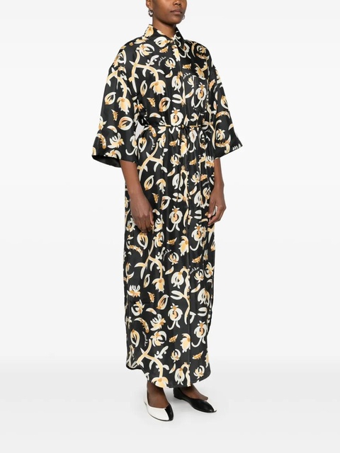 Nanushka floral-print silk maxi dress - Black - zdjęcie produktu nr 2