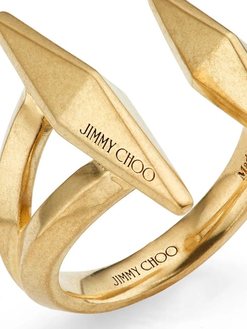 Jimmy Choo logo-engraved ring - Gold - zdjęcie produktu nr 2