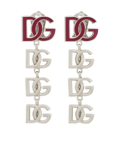 Dolce & Gabbana logo drop earrings - Silver - zdjęcie produktu nr 1