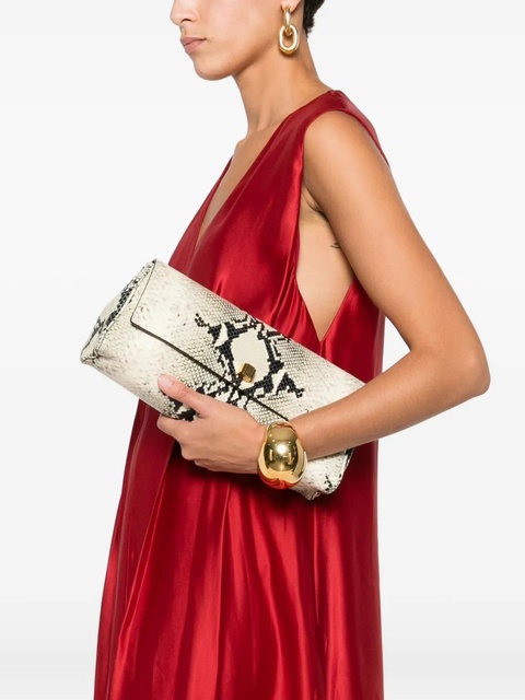 KHAITE snakeskin flap clutch - Neutrals - zdjęcie produktu nr 2