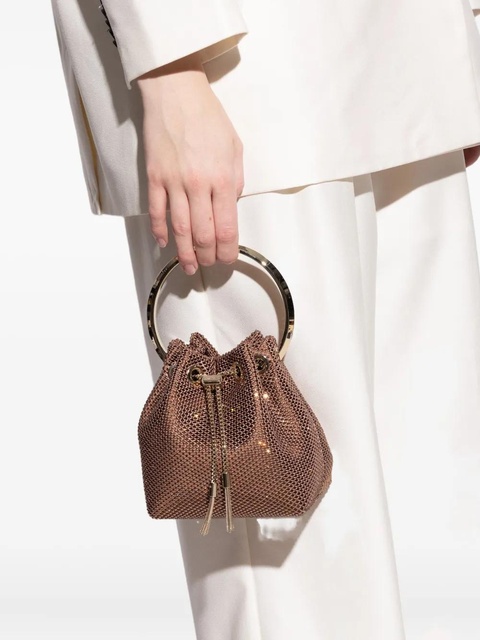 Jimmy Choo Bon Bon shimmering-mesh handbag - Brown - zdjęcie produktu nr 1