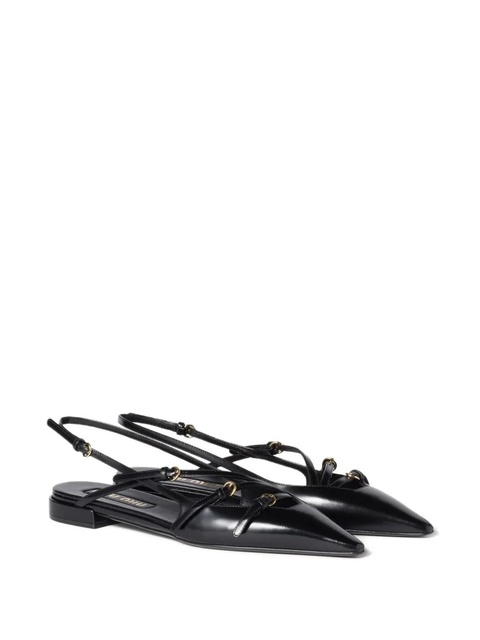 Miu Miu buckled slingback flat pumps - Black - zdjęcie produktu nr 2