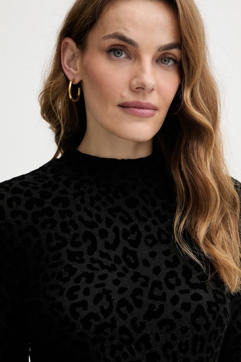 Morgan longsleeve damski kolor czarny z półgolfem TWEEK - zdjęcie produktu nr 2