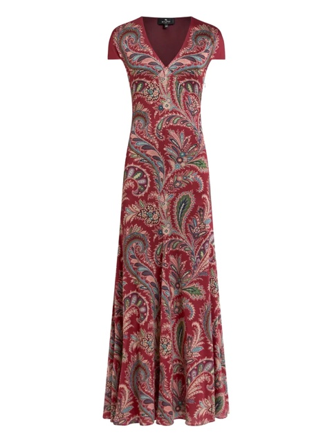 ETRO paisley-print short-sleeved maxi dress - Red - zdjęcie produktu nr 1