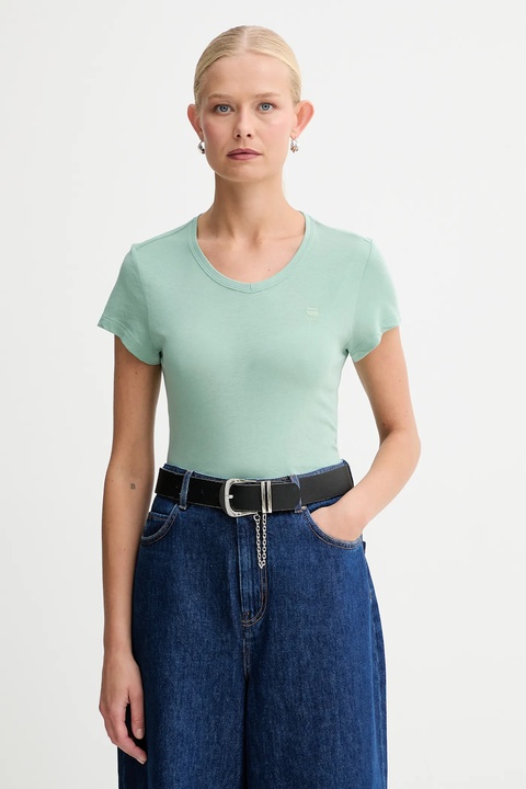 G-Star Raw t-shirt bawełniany damski kolor zielony D24533-4107 - zdjęcie produktu nr 1
