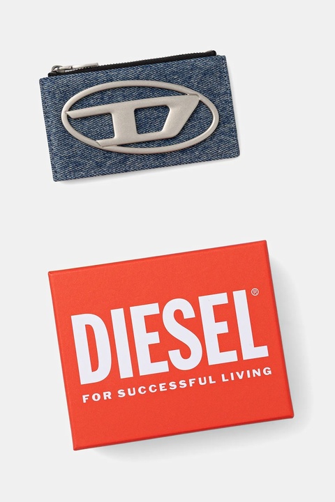 Diesel portfel 1DR 1DR CARD HOLDER III damski kolor niebieski X10270.P1730 - zdjęcie produktu nr 2