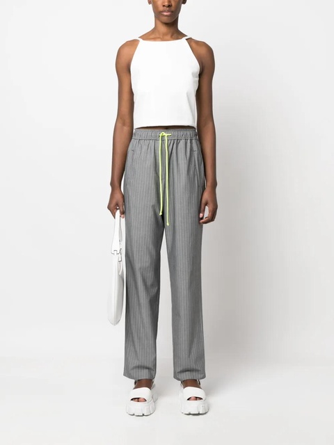 Essentiel Antwerp pinstripe-pattern drawstring-waist trousers - Grey - zdjęcie produktu nr 2