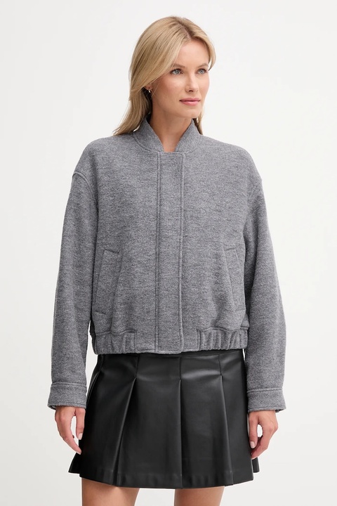 Tommy Hilfiger kurtka z dodatkiem wełny kolor szary przejściowa WW0WW45724 - zdjęcie produktu nr 1