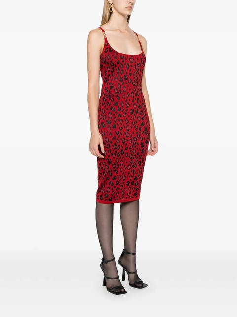 Versace leopard lurex midi dress - Red - zdjęcie produktu nr 2