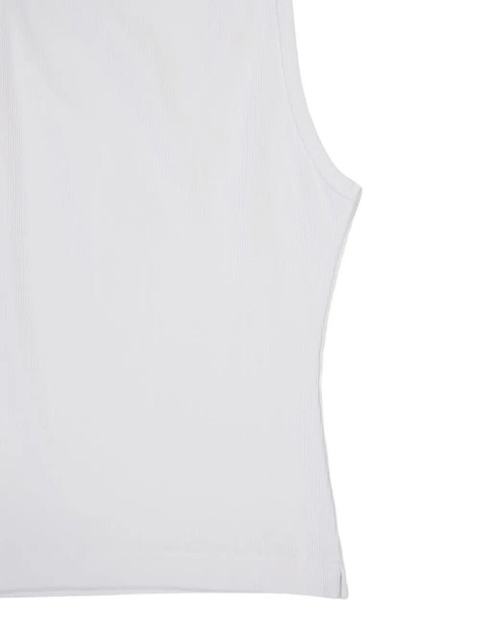 Casablanca ribbed logo-plaque tank top - White - zdjęcie produktu nr 2
