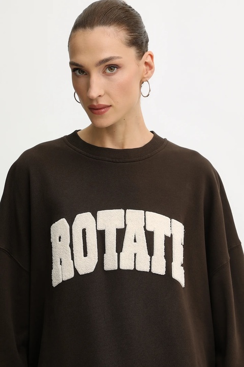 Rotate bluza bawełniana damska kolor brązowy z aplikacją 1153161667 - zdjęcie produktu nr 2