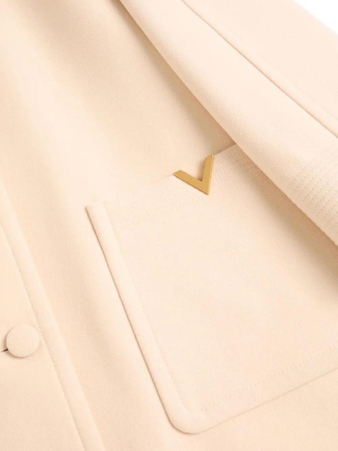 Valentino Garavani V-detail wool peacoat - Neutrals - zdjęcie produktu nr 2
