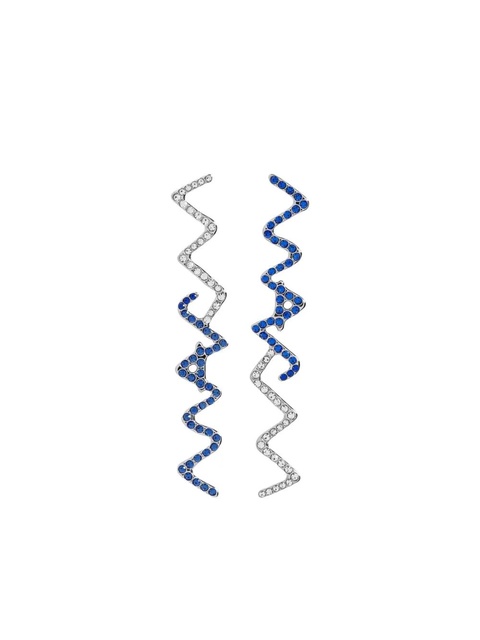 Marni crystal-embellished zigzag earrings - Blue - zdjęcie produktu nr 1