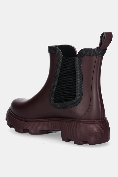 Tommy Hilfiger kalosze FLAG ANKLE RAINBOOT WARM LINING damskie kolor bordowy FW0FW08974 - zdjęcie produktu nr 2