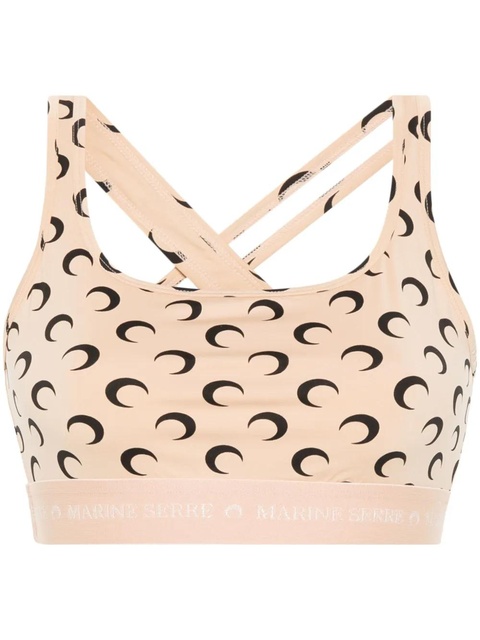 Marine Serre All Over Moon sports bra - Neutrals - zdjęcie produktu nr 1