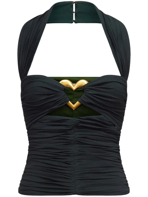 AREA Heart ruched halter top - Green - zdjęcie produktu nr 1