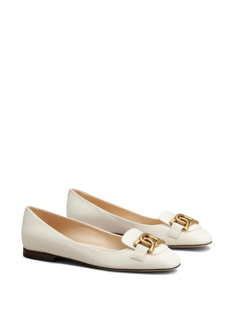 Tod's logo-plaque ballerina shoes - White - zdjęcie produktu nr 1