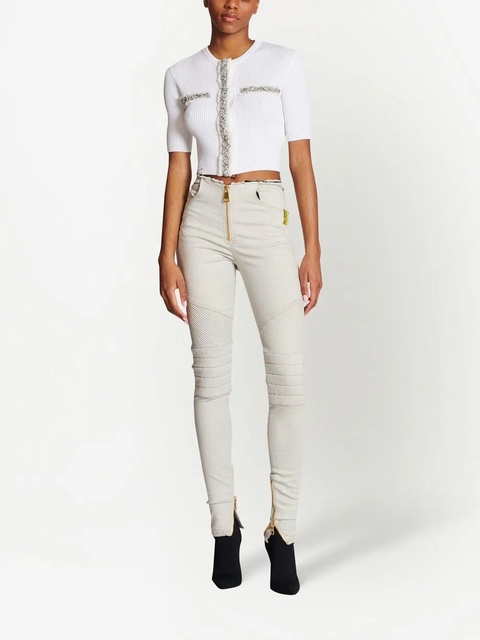 Balmain sequin-embellished cropped top - White - zdjęcie produktu nr 1