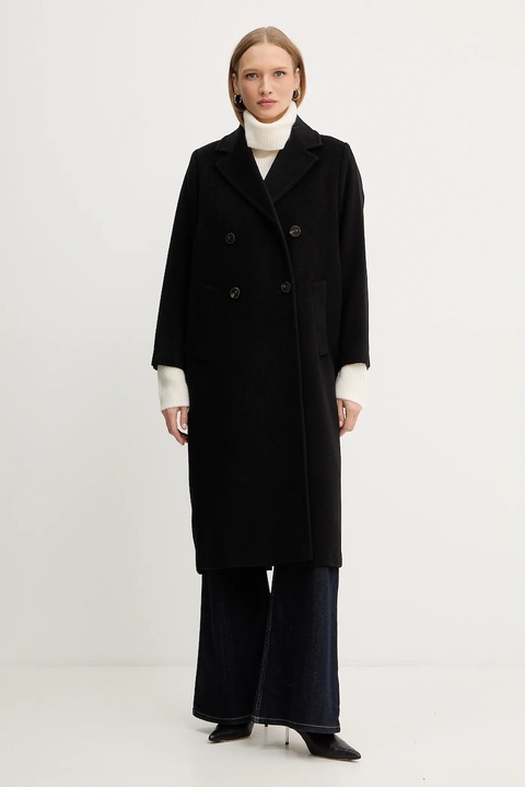 Weekend Max Mara płaszcz z dodatkiem wełny ZUFOLO kolor czarny 2525016092600 - zdjęcie produktu nr 1