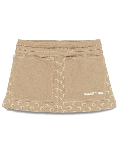 Marine Serre Moon-jacquard mini skirt - Brown - zdjęcie produktu nr 1