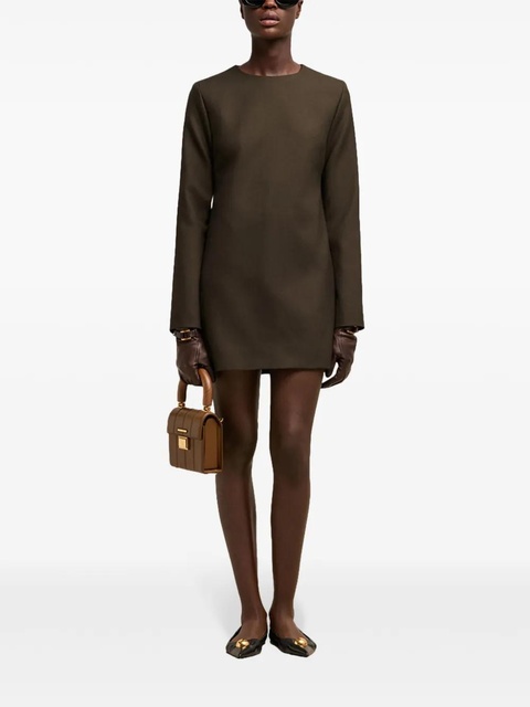 AMI Paris long sleeve wool dress - Brown - zdjęcie produktu nr 2