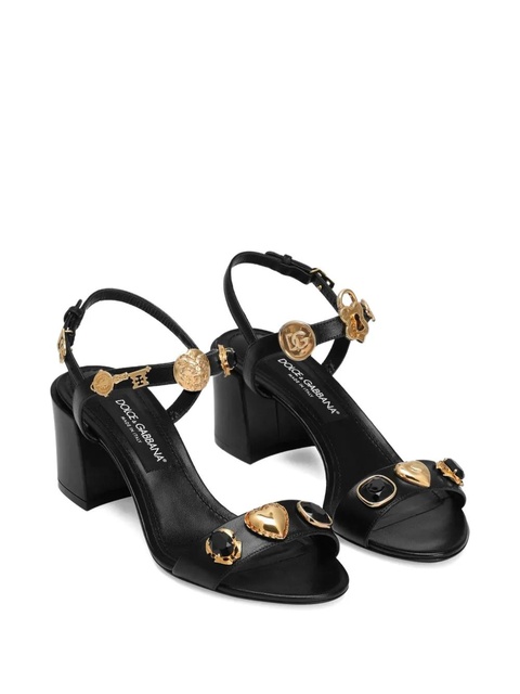 Dolce & Gabbana 60mm block-heel embellished sandals - Black - zdjęcie produktu nr 2