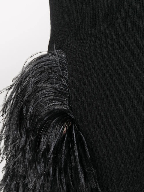 Valentino Garavani feather trim jumper - Black - zdjęcie produktu nr 2