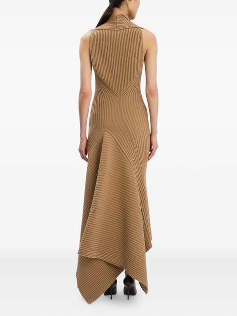 Victoria Beckham ribbed draped midi dress - Neutrals - zdjęcie produktu nr 2