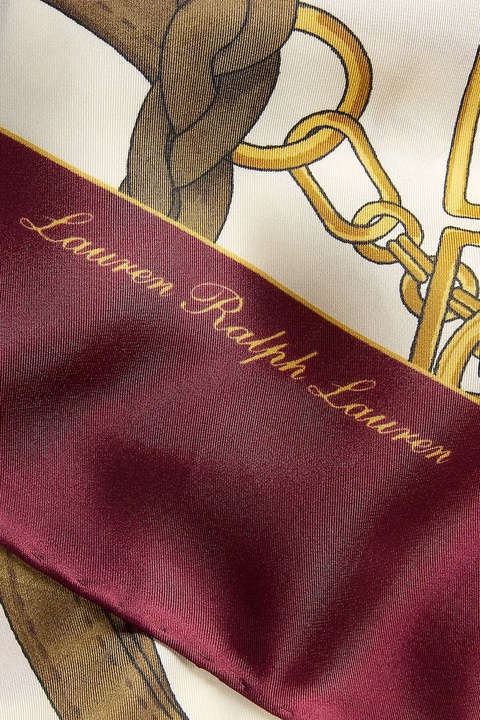 Lauren Ralph Lauren apaszka jedwabna damski kolor beżowy wzorzysta 454P09781 - zdjęcie produktu nr 2