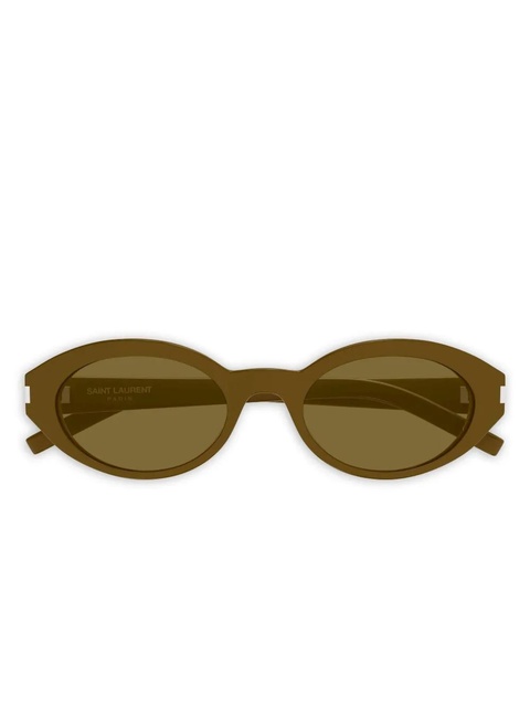 Saint Laurent Eyewear oval-frame sunglasses - Green - zdjęcie produktu nr 1