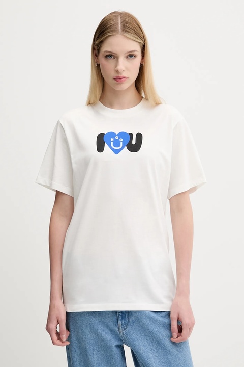 Hugo Blue t-shirt bawełniany damski kolor biały 50545053 - zdjęcie produktu nr 1