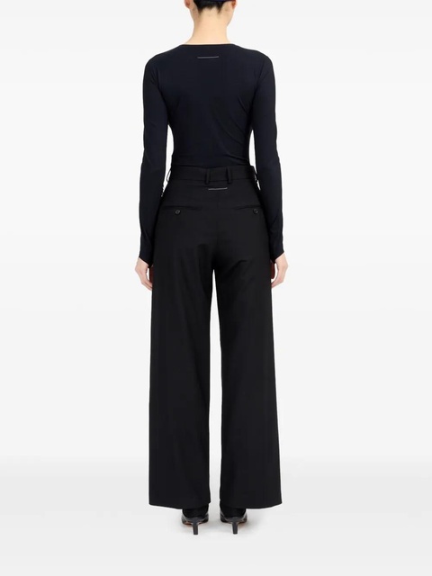 MM6 Maison Margiela single-stitch logo flared trousers - Black - zdjęcie produktu nr 2