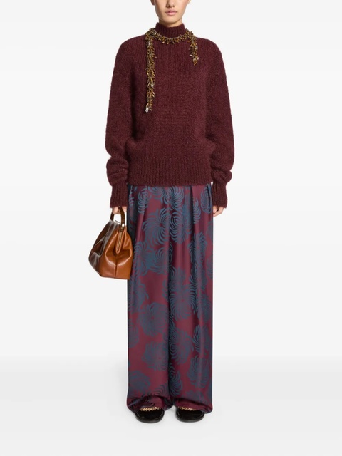 DRIES VAN NOTEN pleated printed trousers - Blue - zdjęcie produktu nr 2