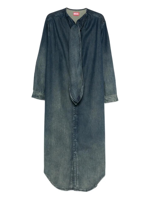 Diesel tie-neck denim maxi dress - Blue - zdjęcie produktu nr 1