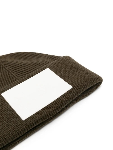 MM6 Maison Margiela numbers-motif knitted beanie - Green - zdjęcie produktu nr 1