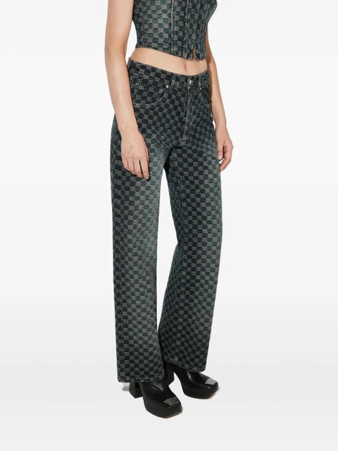 MISBHV monogram-pattern jeans - Blue - zdjęcie produktu nr 1